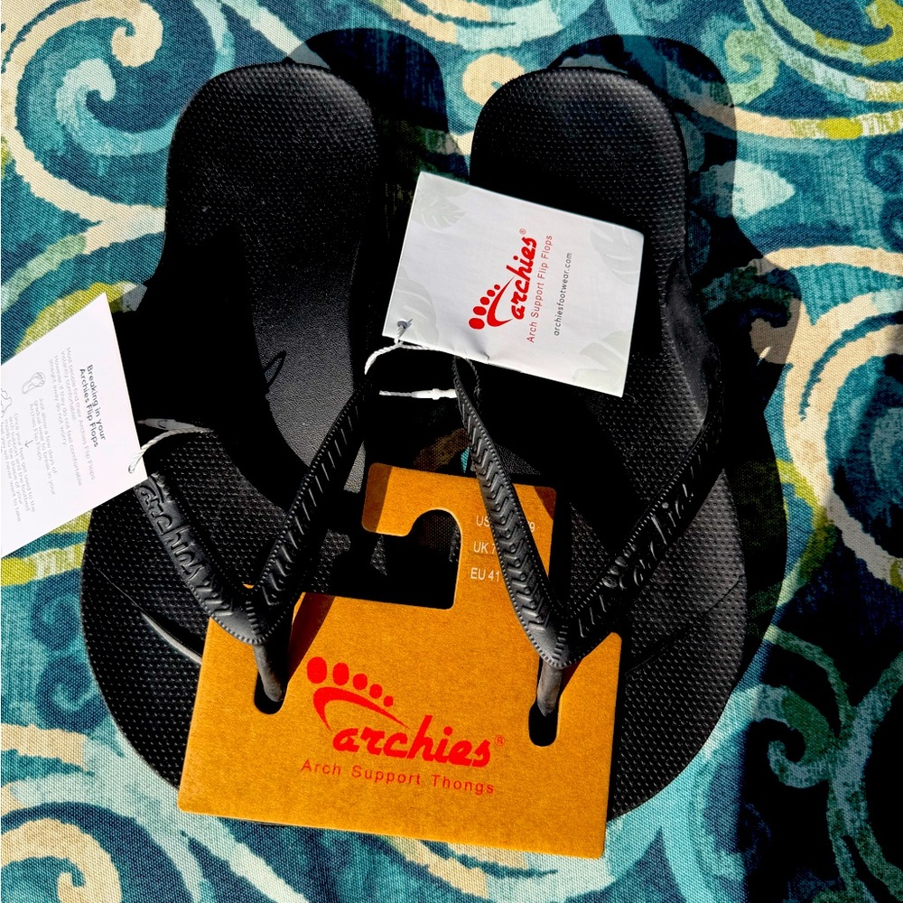 Archie’s original arch support unisex flip flops NWT